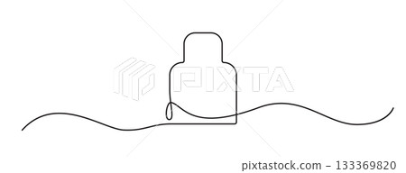 Continuous line perfume bottle. Hand drawn eau de toilette fragrance spray 133369820