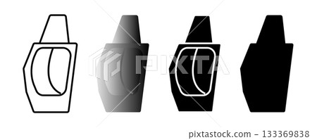 Perfume bottle vector mockup. Fragrance spray glass container icon Perfume bottle vector mockup. Fragrance spray glass container icon 133369838