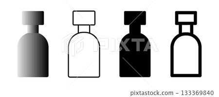 Perfume bottle vector mockup. Fragrance spray glass container icon Perfume bottle vector mockup. Fragrance spray glass container icon 133369840