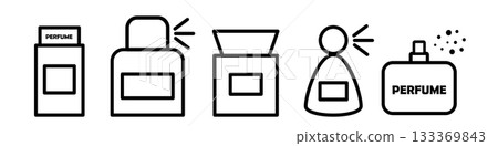 Vector icon of a men s fragrance bottle 133369843