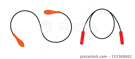 Skipping rope icon. Jump rope sport symbol 133369882