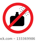 Stop smell perfume icon and anti odour symbol 133369986
