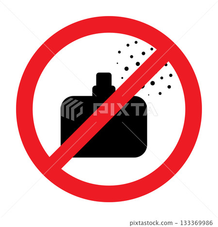 Stop smell perfume icon and anti odour symbol 133369986