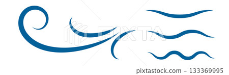 Wind blow vector icon. Fresh air motion, windy wave, cartoon smoke and motion vapor Wind blow vector icon. Fresh air motion, windy wave, cartoon smoke and motion vapor 133369995