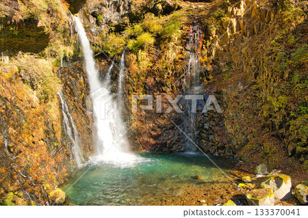 Urami Falls, dyed in autumn leaves, Nikko City, Tochigi Prefecture Urami Falls, dyed in autumn leaves, Nikko City, Tochigi Prefecture 133370041