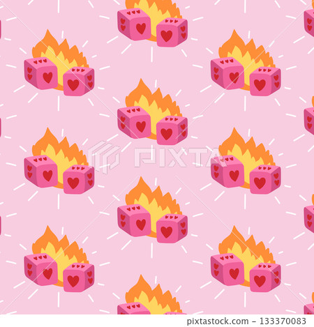 Dice graphic print design apparel, stickers, posters and background. Love card artwork. Find your perfect pair. Seamless pattern 133370083