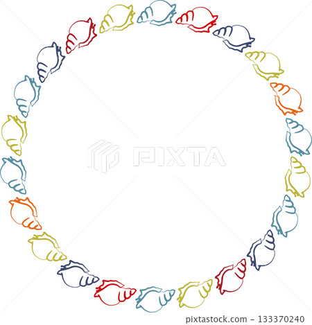 Snail simple round frame. grape snail with empty space for your text. Baby shower design Snail simple round frame. grape snail with empty space for your text. Baby shower design 133370240