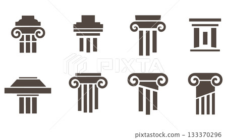 Pillar Column Icon Set Vector . Greek Roman Architecture Vector Pillar Column Icon Set Vector . Greek Roman Architecture Vector 133370296