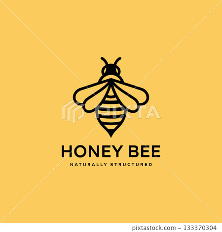 Honey Bee Logo Vector . Natural Organic Insect Vector 133370304