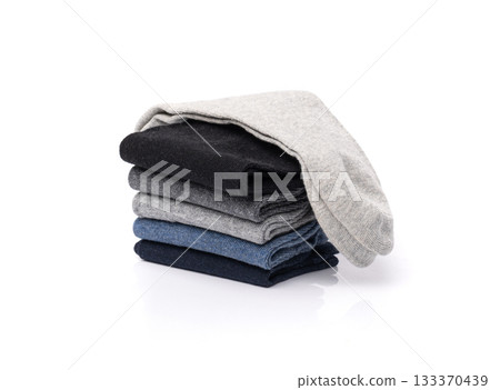 New Cotton Socks Isolated, Folded Sportswear Set, Classic Unisex Cotton Socks Collection New Cotton Socks Isolated, Folded Sportswear Set, Classic Unisex Cotton Socks Collection 133370439