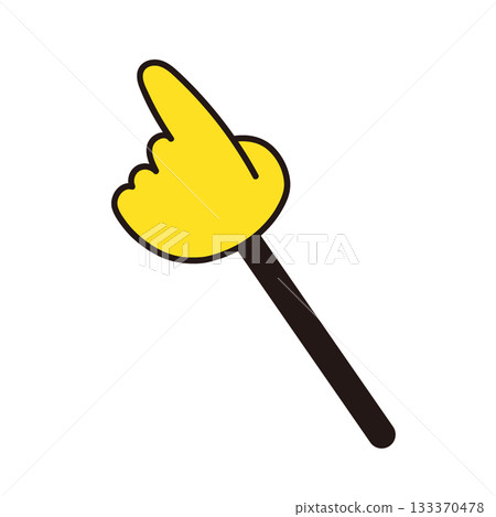 A simple illustration icon of a pointer with a pointing finger 133370478