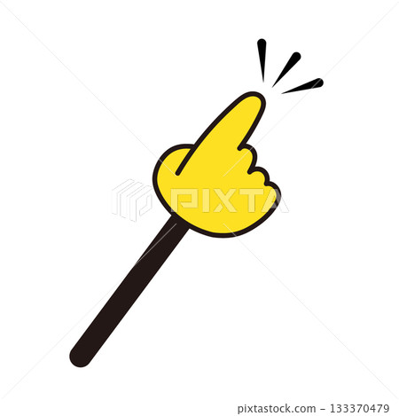 A simple illustration icon of a pointer with a pointing finger A simple illustration icon of a pointer with a pointing finger 133370479