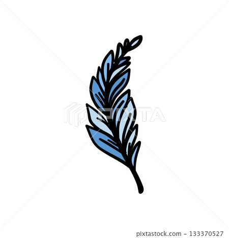 Blue stylized feather vector for boho and textile art Blue stylized feather vector for boho and textile art 133370527
