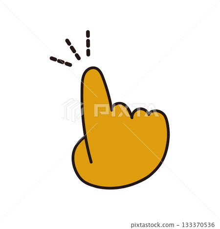 一個流行插畫圖標，描繪了一個手指表示點擊的動作。 133370536