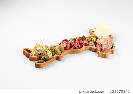 Italian appetizer platter with assorted antipasti Italian appetizer platter with assorted antipasti 133370541
