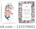 Vector Illustration Template Set of Winter Blooms Camellia, Plum Blossom, and Narcissus 133370601