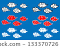 日本圖案雲朵插圖 133370726