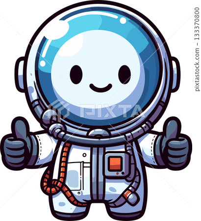 Smiling astronaut giving a good sign 133370800