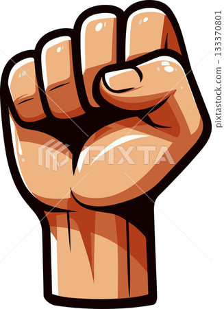 Illustration of a clenched fist 133370801