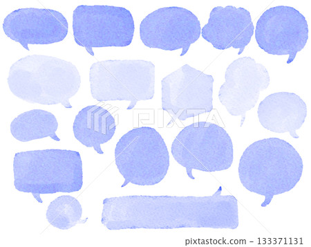 Cute watercolor speech bubbles, hand-drawn Cute watercolor speech bubbles, hand-drawn 133371131