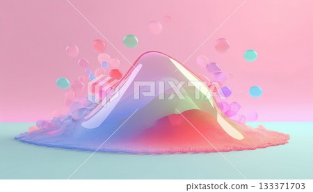 pink sponge foam soap and foam on the pink background pink sponge foam soap and foam on the pink background 133371703