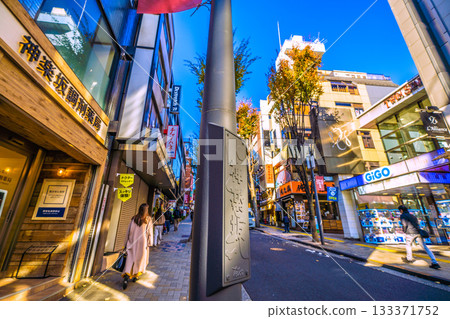 Tokyo cityscape in Japan: A town filled with atmosphere. A view of Kagurazaka in the morning. 133371752