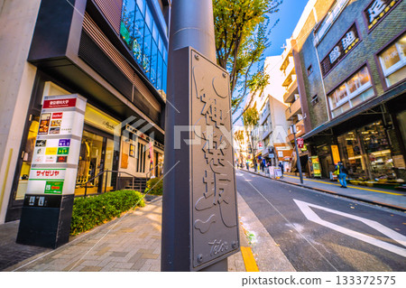 Tokyo cityscape in Japan: A town filled with atmosphere. A view of Kagurazaka in the morning. 133372575