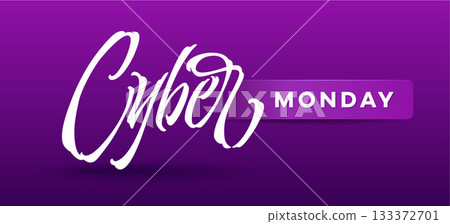 Cyber Monday typography for card, banners, ads, advertising brochures, booklets, sales, promotions. Vector handwritten calligraphy. Lettering typography illustration. Cyber Monday typography for card, banners, ads, advertising brochures, booklets, sales, promotions. Vector handwritten calligraphy. Lettering typography illustration. 133372701