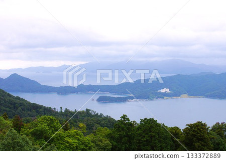 天橋立景色、丹後半島和宮津灣 133372889