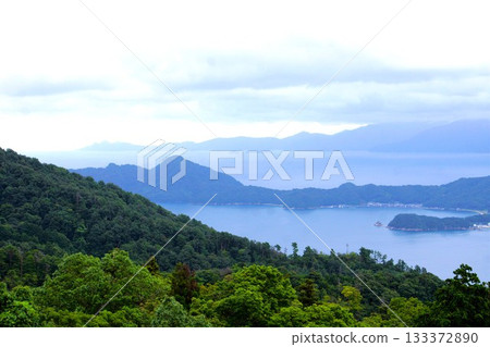 天橋立景色、丹後半島和宮津灣 133372890