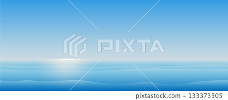 A summer landscape with a blue sea or ocean. 133373505