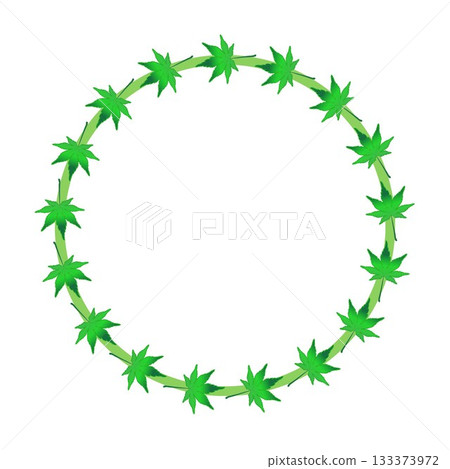 Blue maple circular frame illustration Blue maple circular frame illustration 133373972