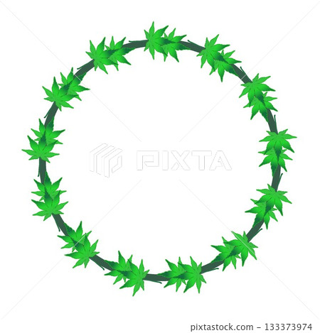 Blue maple circular frame illustration Blue maple circular frame illustration 133373974