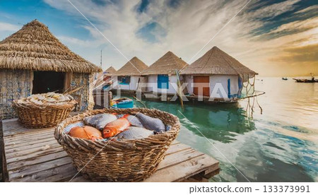 beautiful tropical beach sea and sand with coconut palm tree on blue sky and white cloud beautiful tropical beach sea and sand with coconut palm tree on blue sky and white cloud 133373991