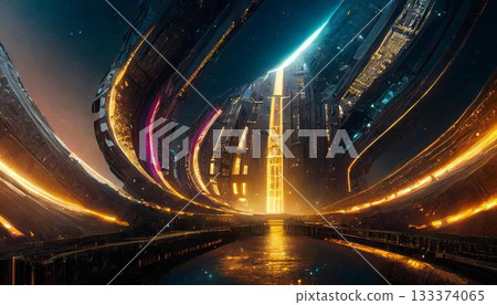 night traffic in city 133374065