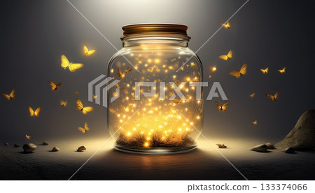 candle in a glass jar 133374066