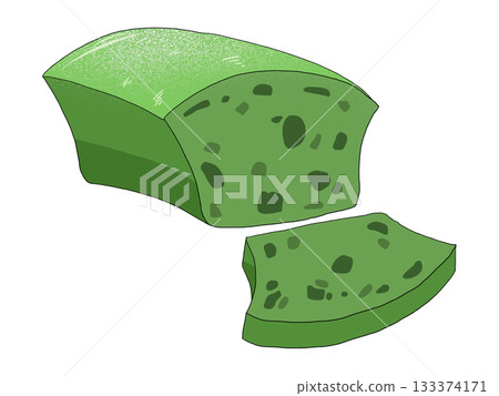 抹茶凍糕插畫（抹茶甜點 14） 133374171