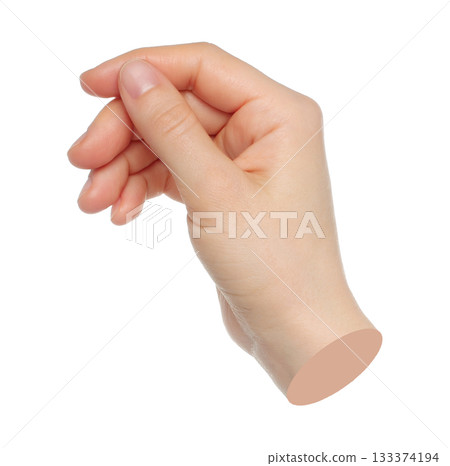 Hand gesture like holding a business card, isolated on transparent background, business concept. Contemporary art Hand gesture like holding a business card, isolated on transparent background, business concept. Contemporary art 133374194