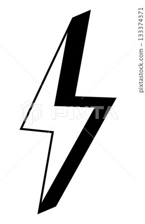 Stylized lightning bolt icon for graphic design projects Stylized lightning bolt icon for graphic design projects 133374371