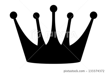 A bold black crown icon with five detailed points A bold black crown icon with five detailed points 133374372