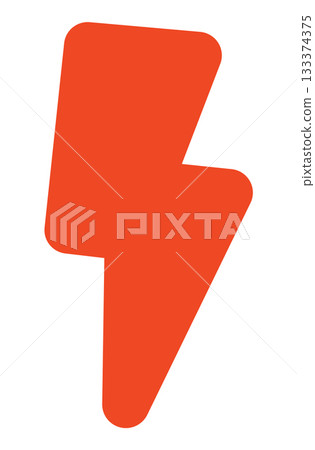 Vibrant orange lightning bolt concept for design projects Vibrant orange lightning bolt concept for design projects 133374375