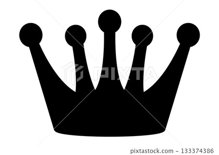 A silhouette of a black crown with five pointed arches 133374386