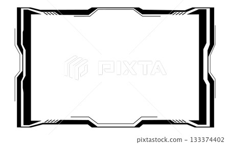 Futuristic streamer overlay with geometric digital frame design Futuristic streamer overlay with geometric digital frame design 133374402