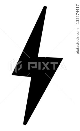 Bold lightning bolt symbol on white background for design use 133374417
