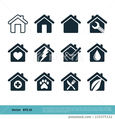 Home/ House Icon Set Vector Logo Template Illustration Design. Vector EPS 10. Home/ House Icon Set Vector Logo Template Illustration Design. Vector EPS 10. 133375132