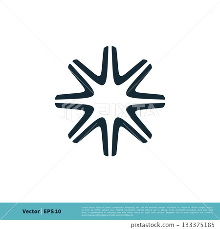 Star Decoration Circle Icon Vector Logo Template Illustration Design. Vector EPS 10. 133375185
