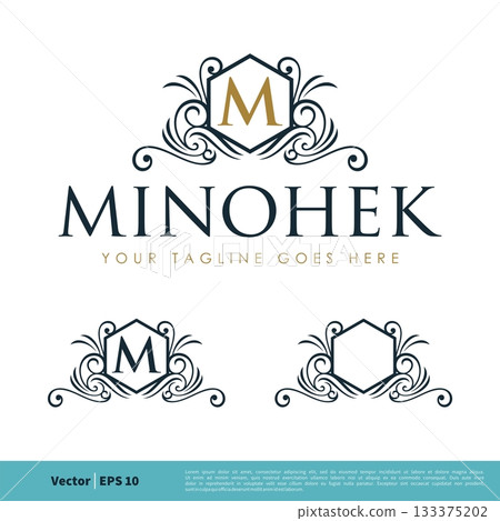 Crest Heraldry Ornamental Frame Vector. Shield Initial Decorative Logo Template Illustration Design. Vector EPS 10. Crest Heraldry Ornamental Frame Vector. Shield Initial Decorative Logo Template Illustration Design. Vector EPS 10. 133375202
