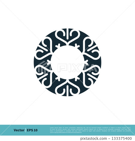 Abstract Round Flower Decorative Icon Vector Logo Template Illustration Design. Vector EPS 10. 133375400