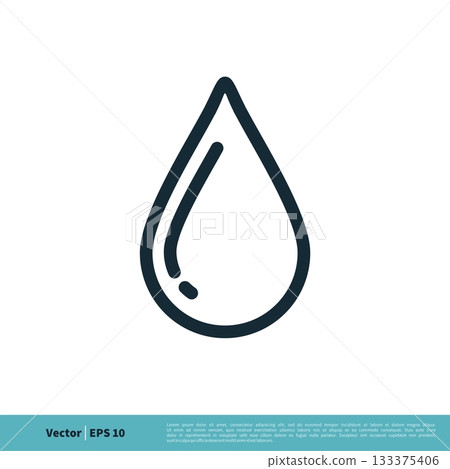 Droplet Water Line Art Icon Vector Logo Template Illustration Design. Vector EPS 10. 133375406