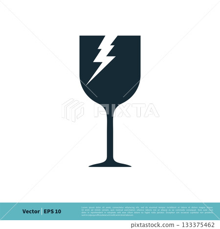 Fragile Sign Icon Vector Template Illustration Design. Vector EPS 10. Fragile Sign Icon Vector Template Illustration Design. Vector EPS 10. 133375462